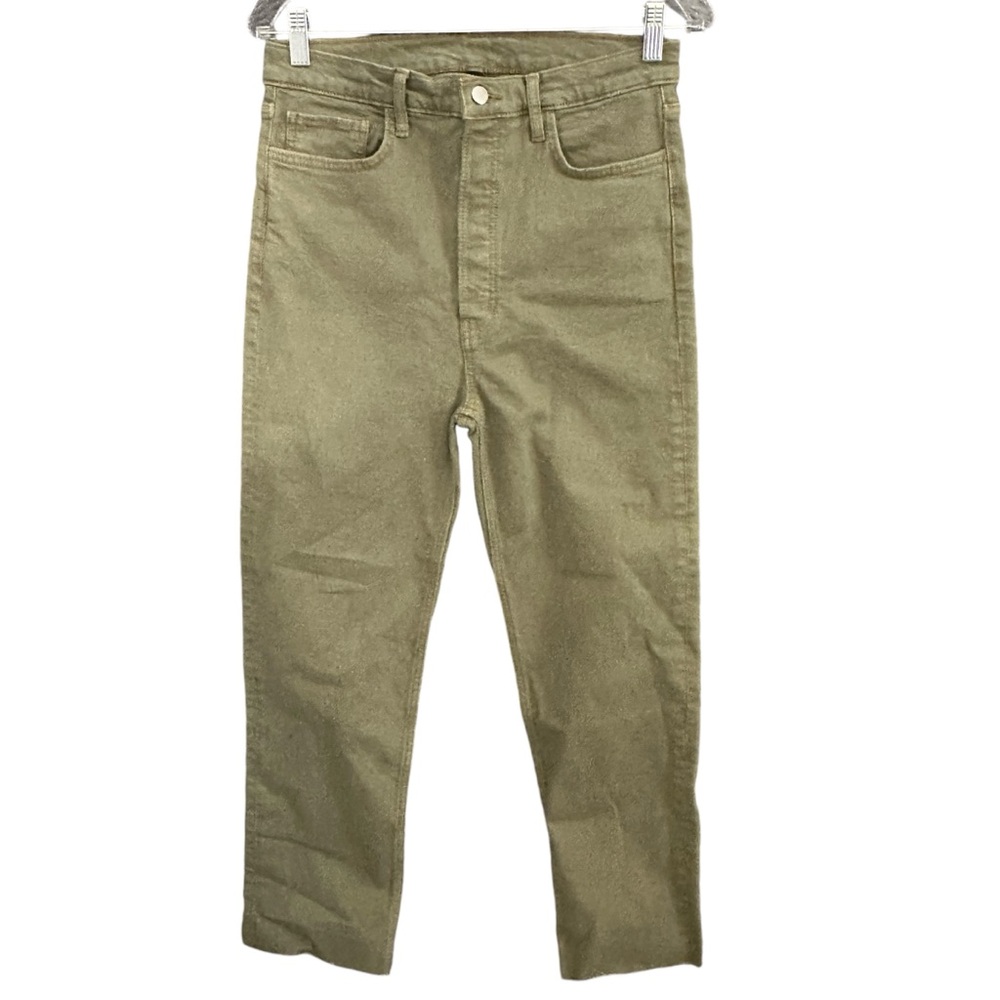 Re/Done Jeans NWT 90s High Rise Loose Fit Button Fly Washed Sage Green Size 29